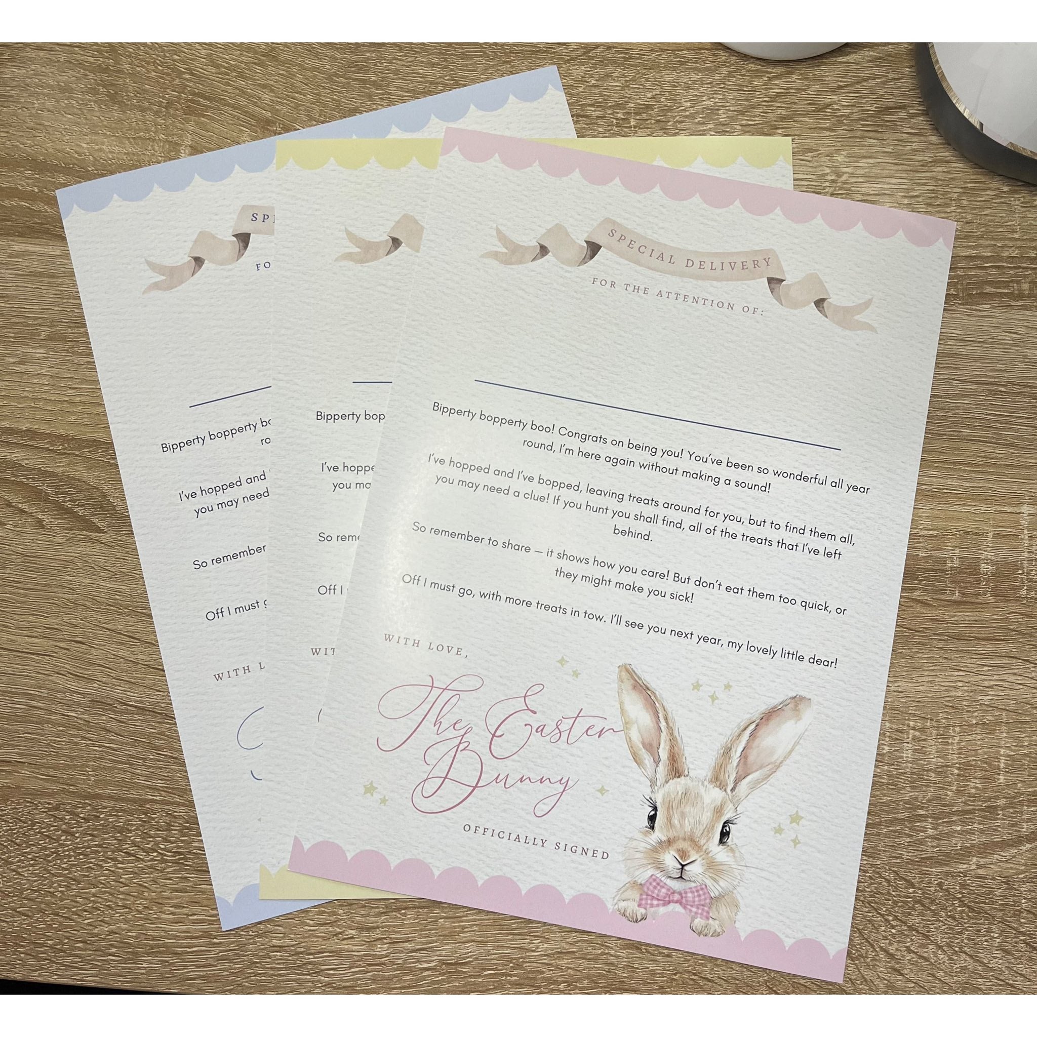 Blue Gingham Easter Certificate Keepsake
