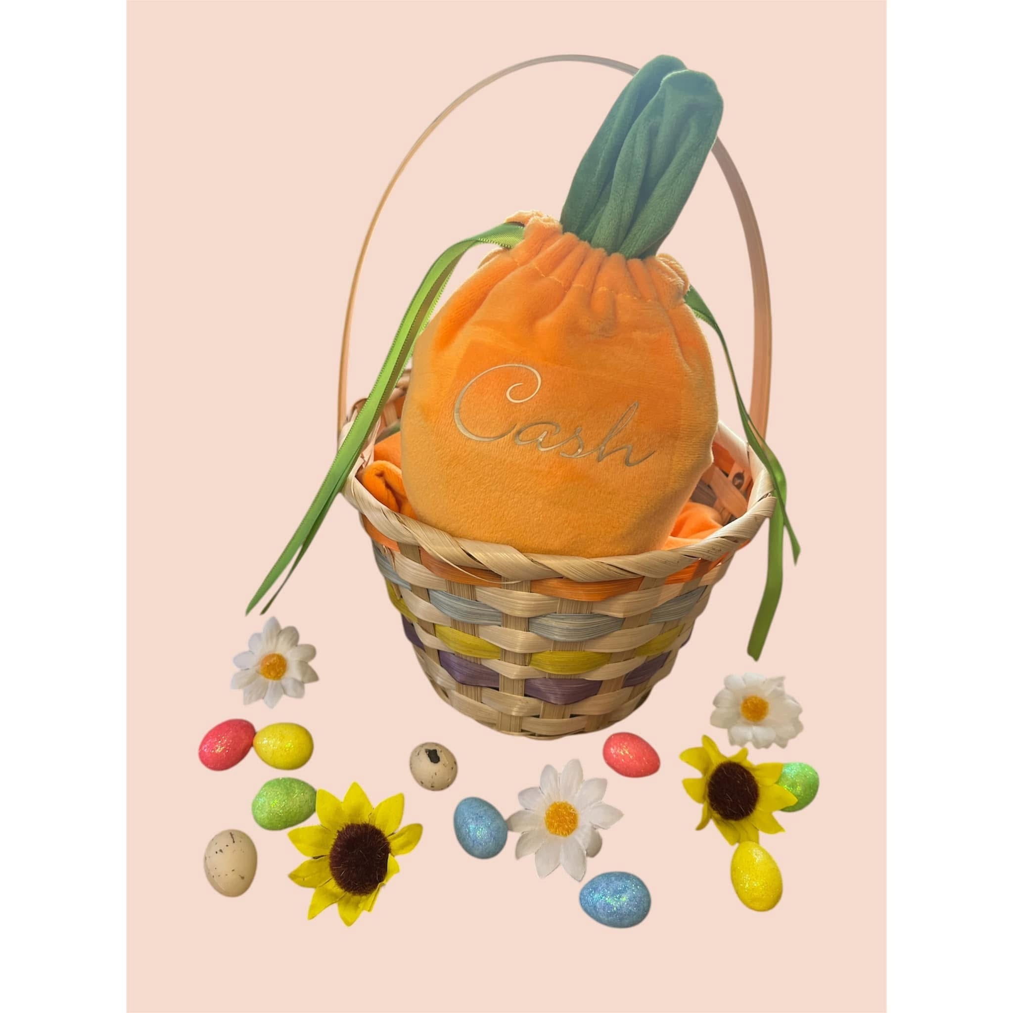 Orange Carrot Shaped Fillable Easter Pouch