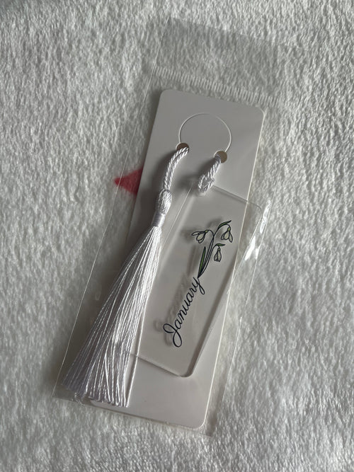Birth Flower Mini Acrylic Bookmark With Tassel