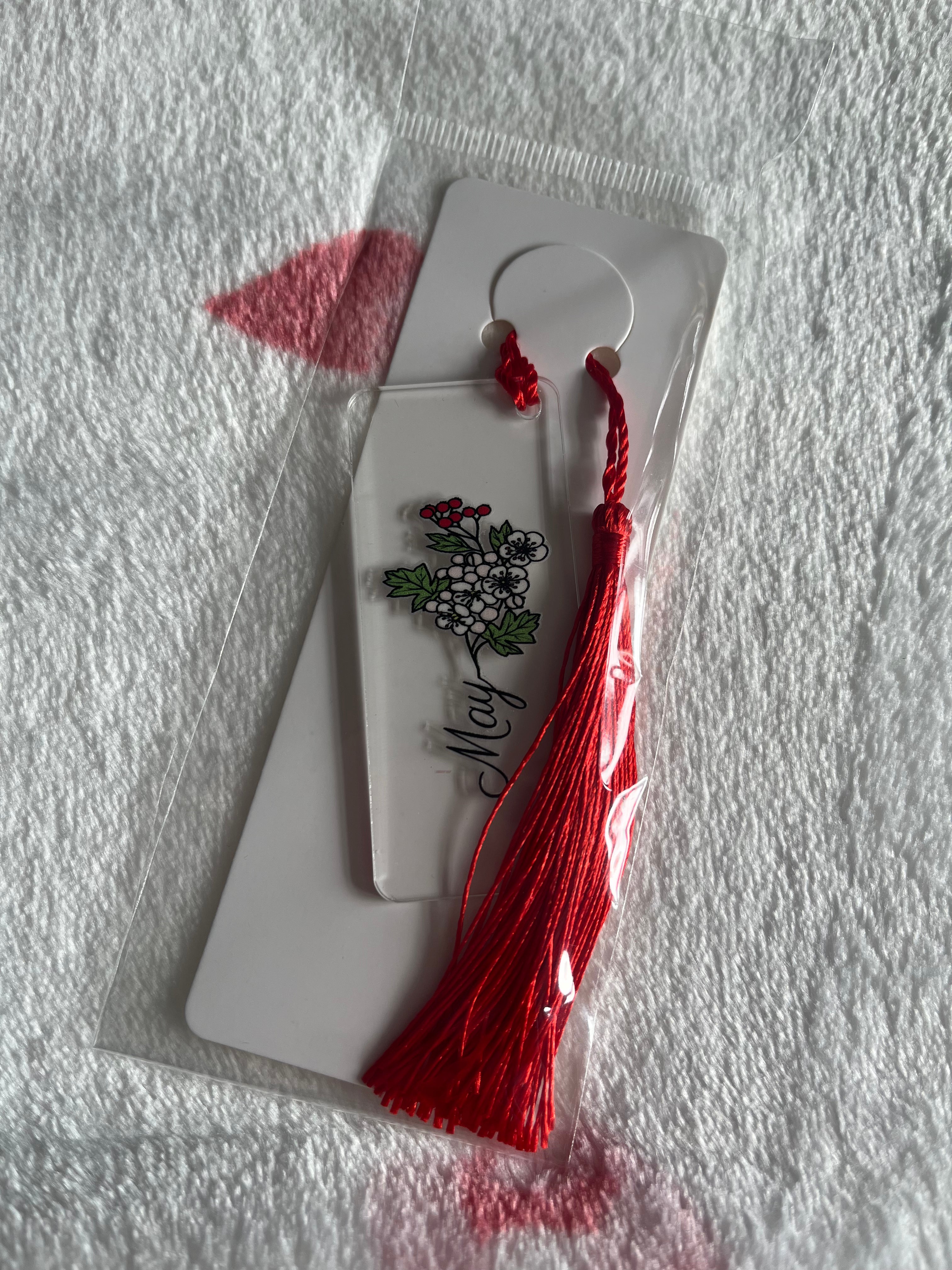 Birth Flower Mini Acrylic Bookmark With Tassel