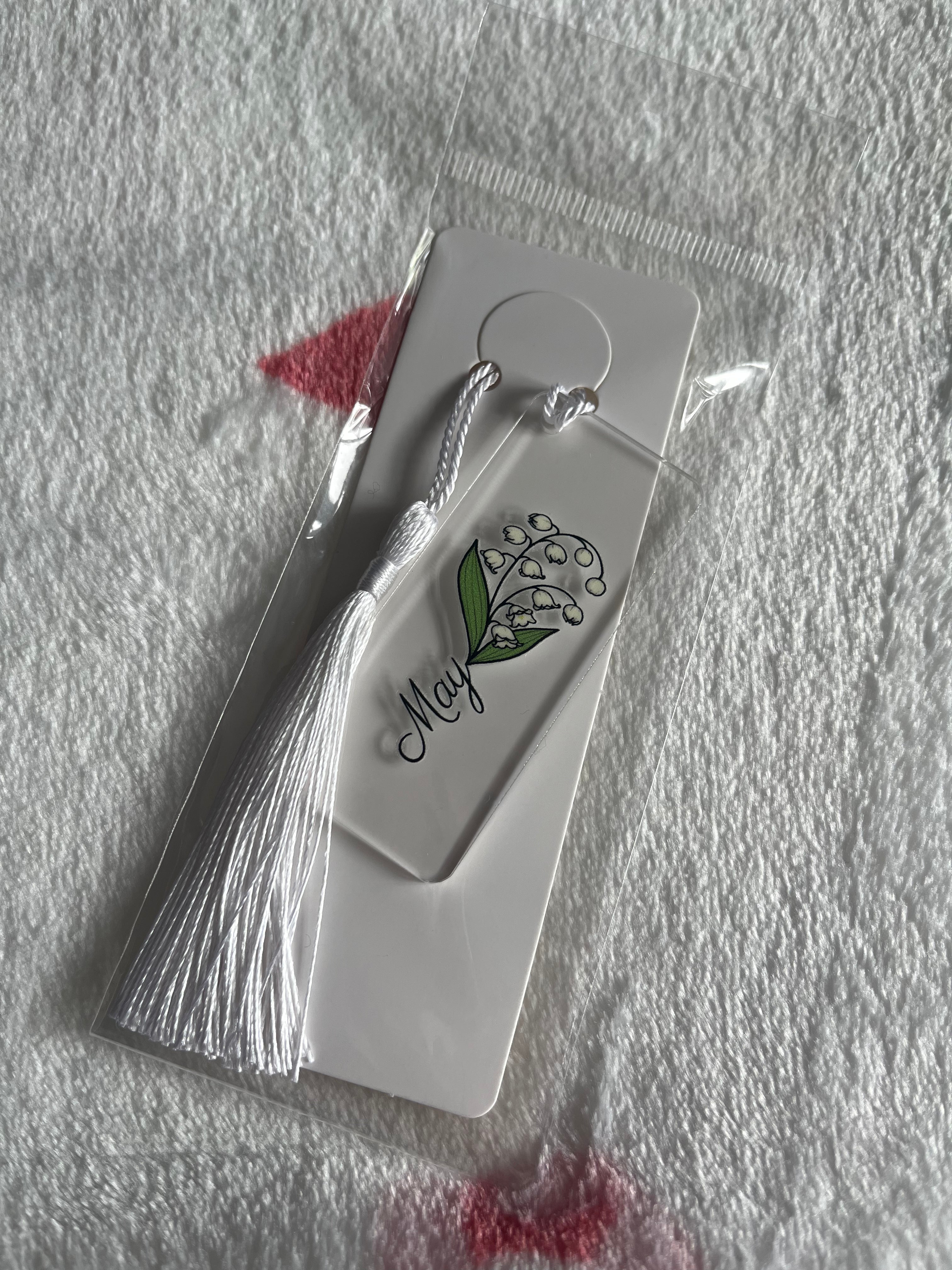 Birth Flower Mini Acrylic Bookmark With Tassel