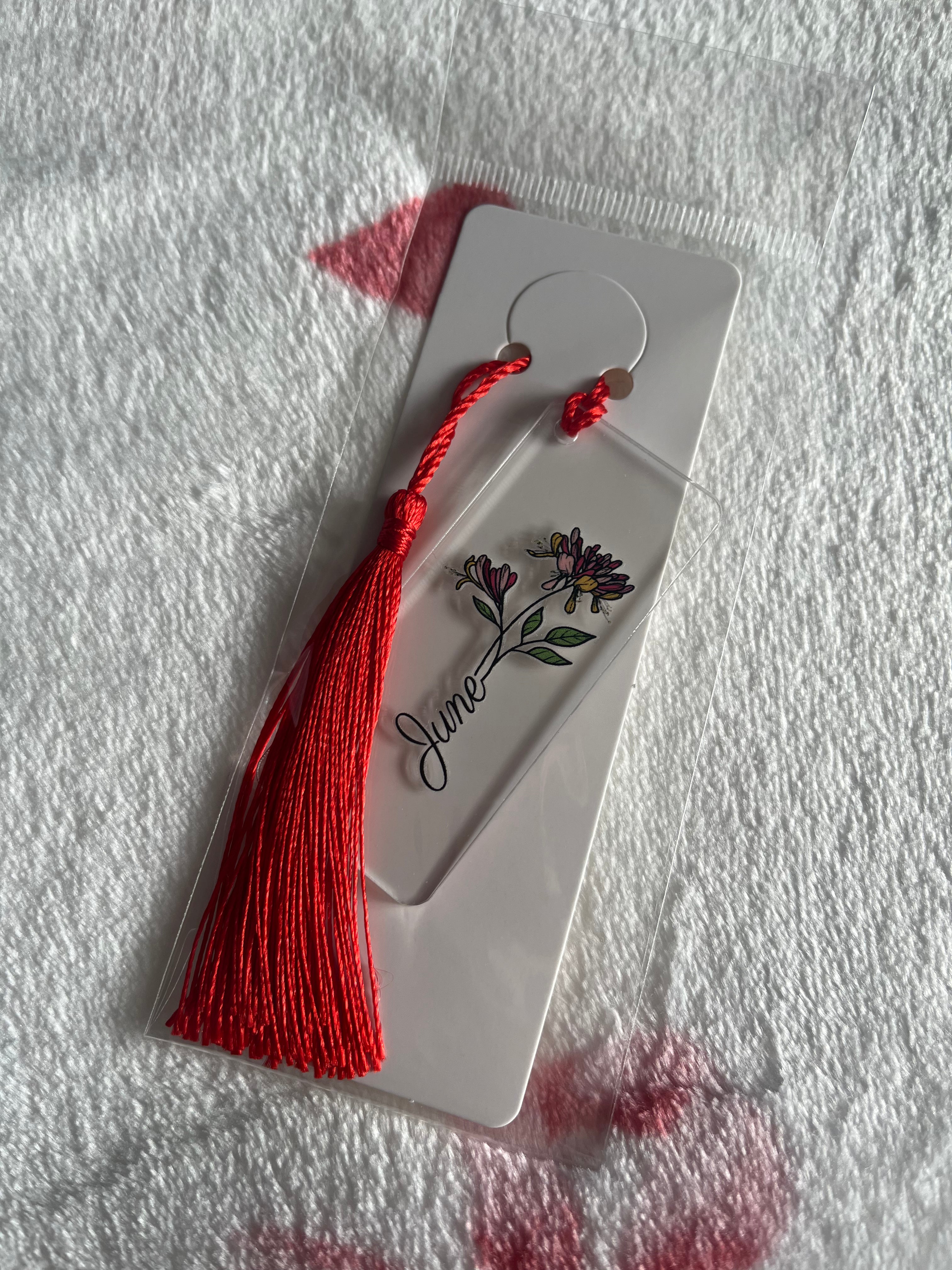 Birth Flower Mini Acrylic Bookmark With Tassel