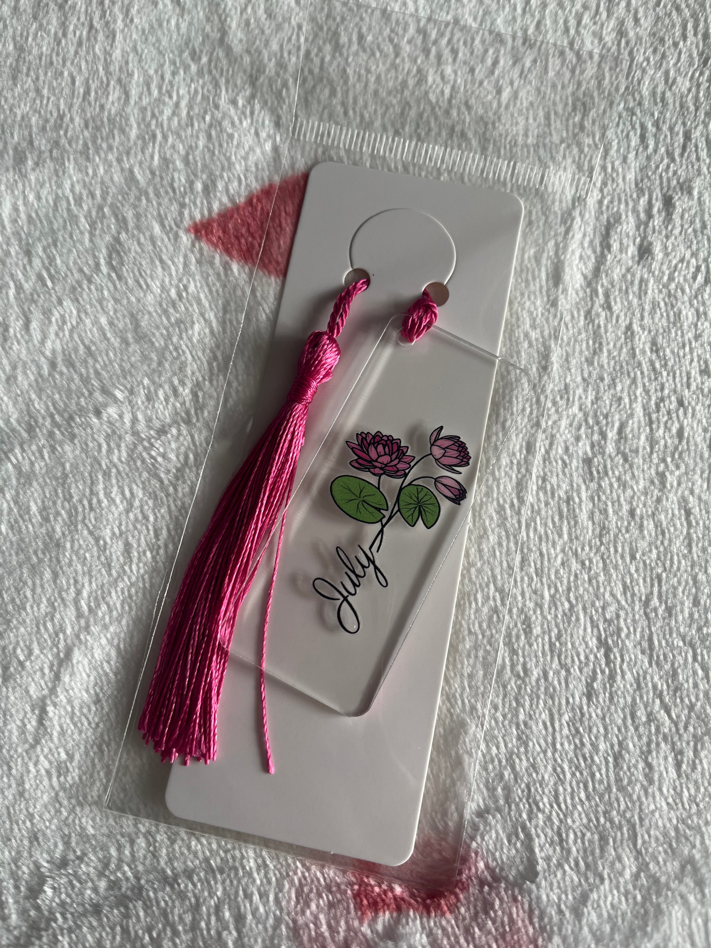 Birth Flower Mini Acrylic Bookmark With Tassel