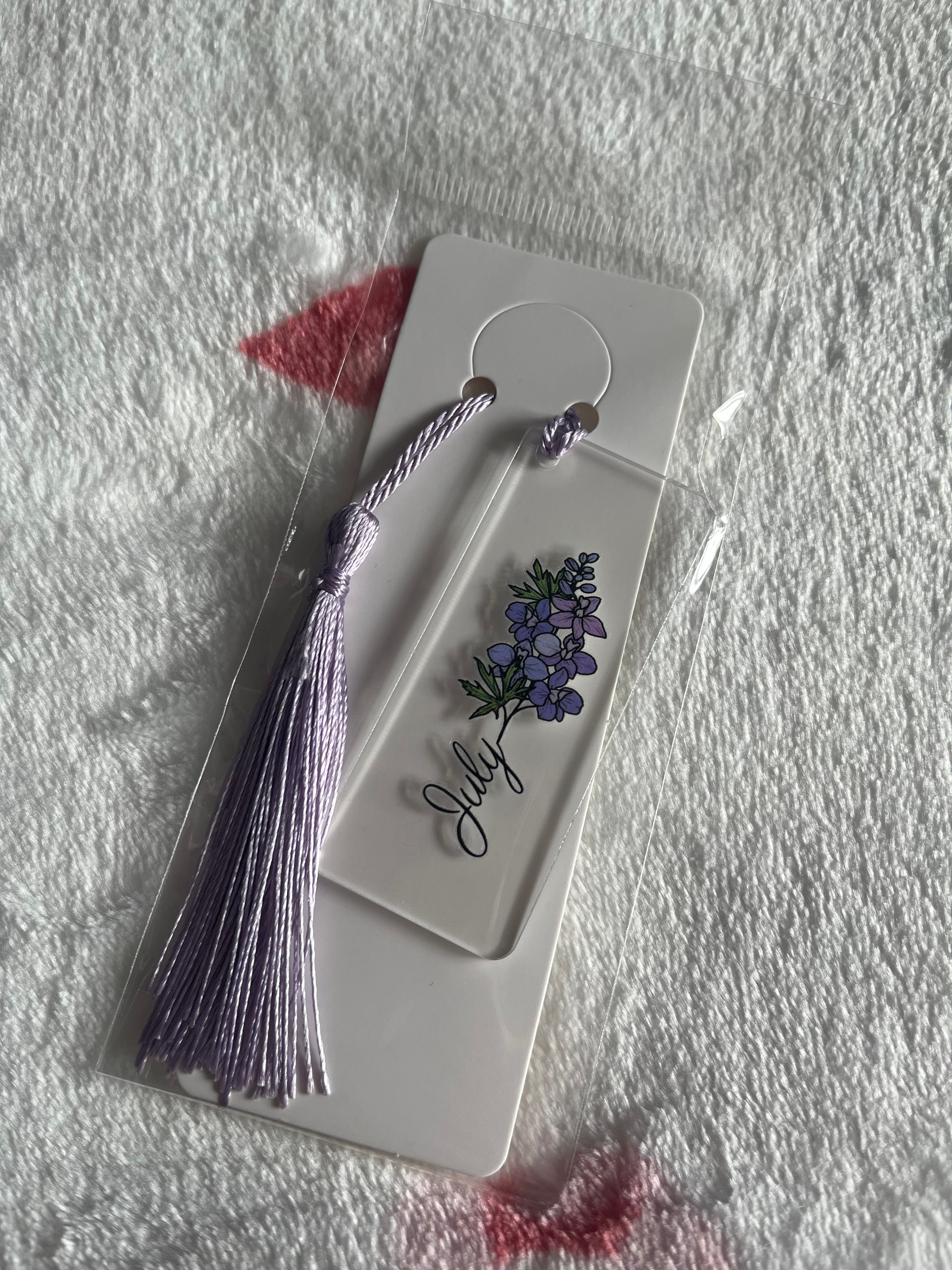 Birth Flower Mini Acrylic Bookmark With Tassel